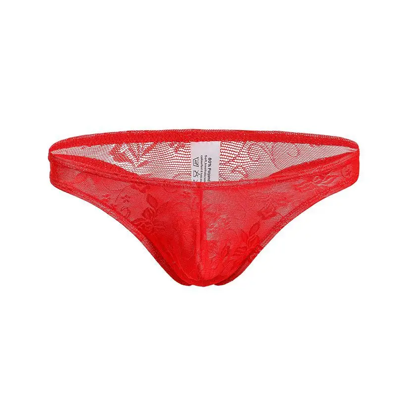 Сексуальное нижнее белье для мужчин кружевные прозрачные стринги модные мужские