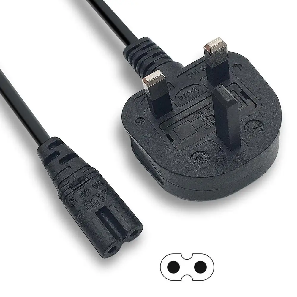 

2 Pin Mains Power Lead Figure 8 IEC C7 Cable Compatible With Xbox One S Slim Game Console, Xbox One X