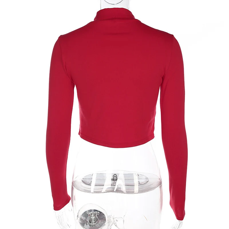 Женская Базовая футболка хит продаж длинный рукав водолазка Короткие футболки