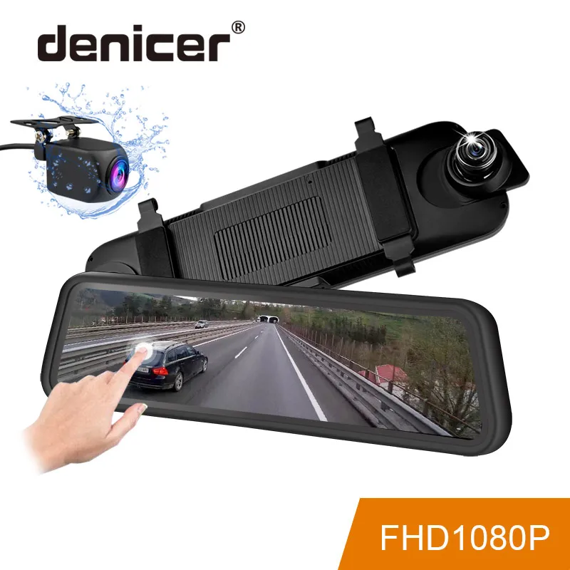 Denicer Stream Media зеркало заднего вида Автомобильный DVR9.35 &quotсенсорный экран FHD 1080P