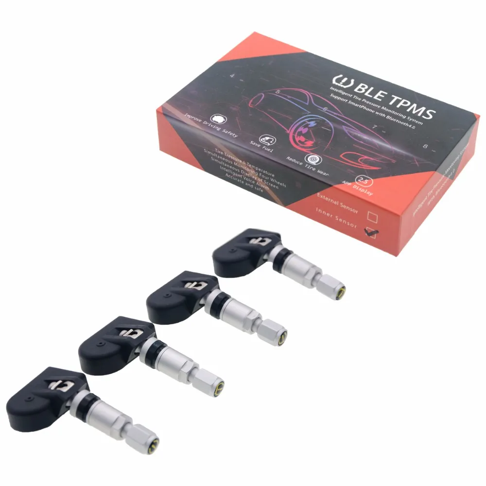 Салона автомобиля TPMS Bluetooth 4.0 Авто шин Давление мониторинга Системы 4 Датчики