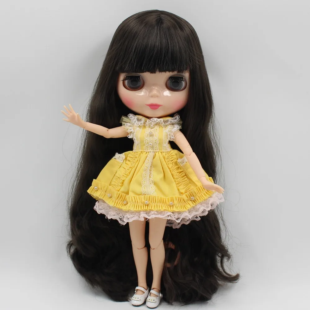 Ледяной DBS Blyth кукла licca тело желтый костюм фартук горничной одежда платье кружева