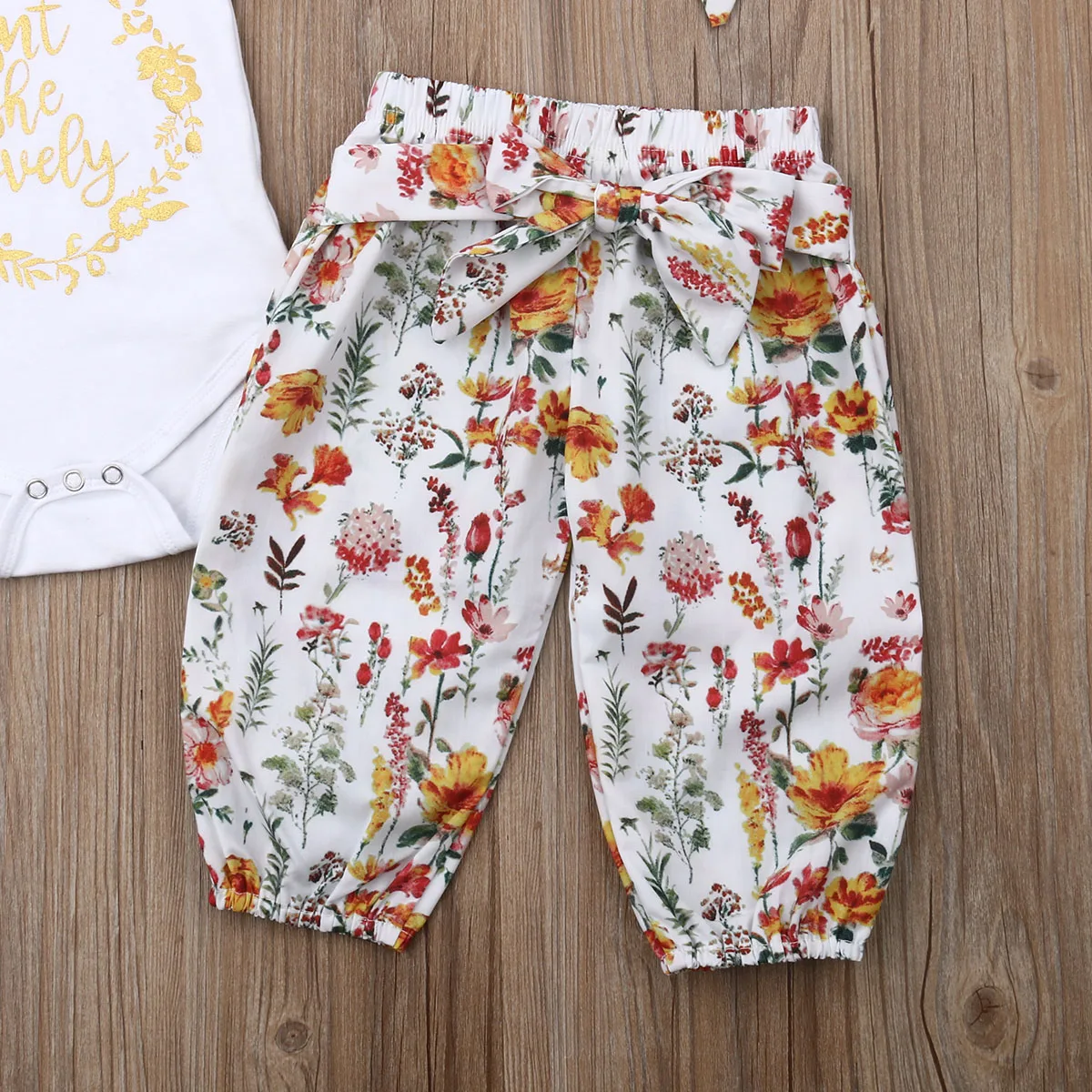 

Pudcoco Summer Newborn Toddler Infant Baby Girls Clothes Set 3PCS Tops Bodysuit +Floral Pants +Headband Outfits Clothing
