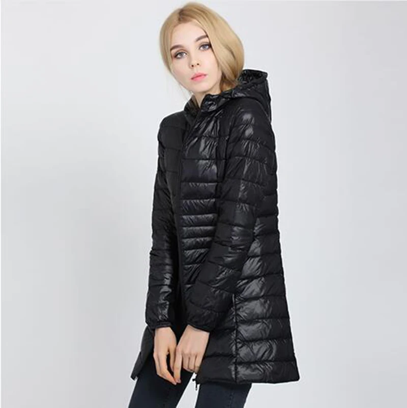 S ~ 6XL новинка 2017 осенне-зимняя женская куртка на утином пуху тонкая парка Женское