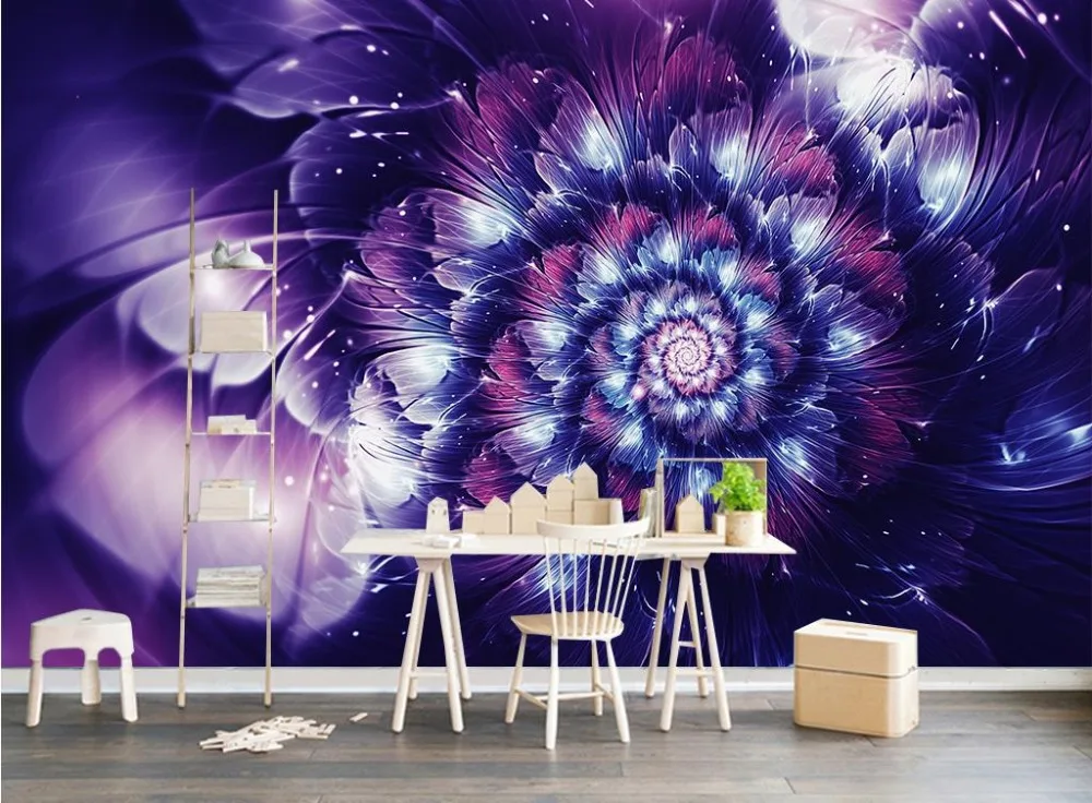 Пользовательские Современные 3D обои цветочный узор ослепительные для стены фото