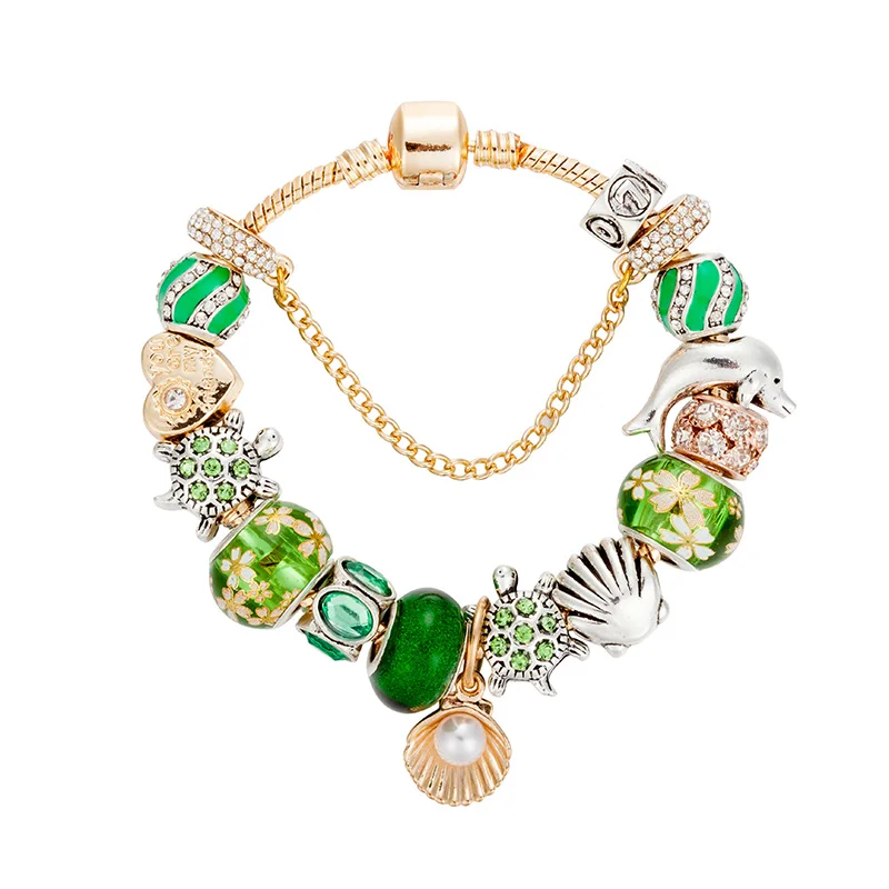 Viovia оригинальный Дизайн животного черепаха дельфин браслет и Зеленый Муранского