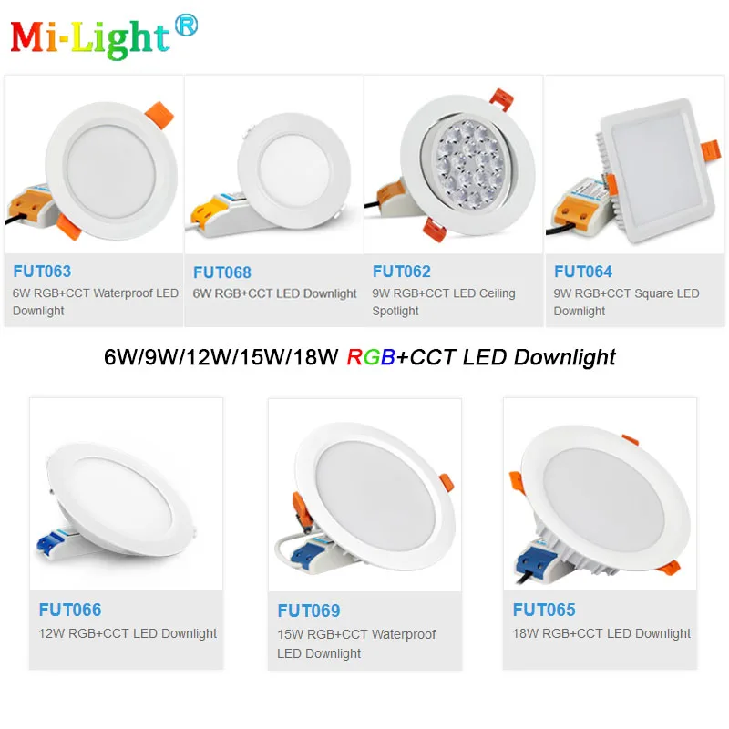 

Miboxer 6W/9W/12W/15W/18W RGB+CCT LED Downlight AC110V 220V Dimmable LED Ceiling Spotlight FUT062/FUT063/FUT066/FUT068/FUT069
