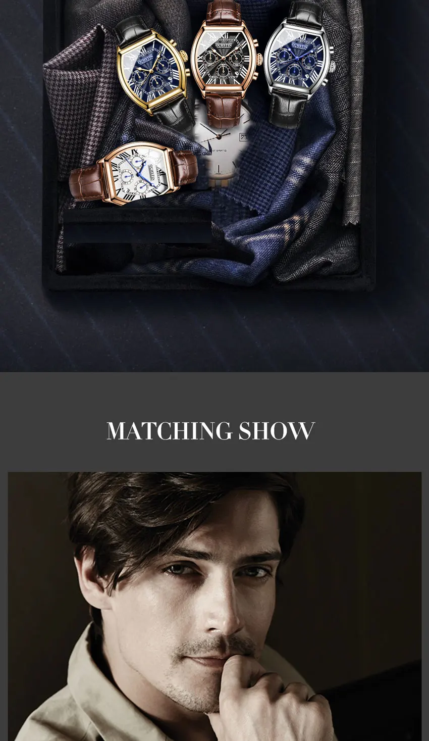 OCHSTIN Auto Date Sports Military Men Watches Luxury Brand Tonneau Quartz-watch Man Leather Army Male Clock Relogio Masculino