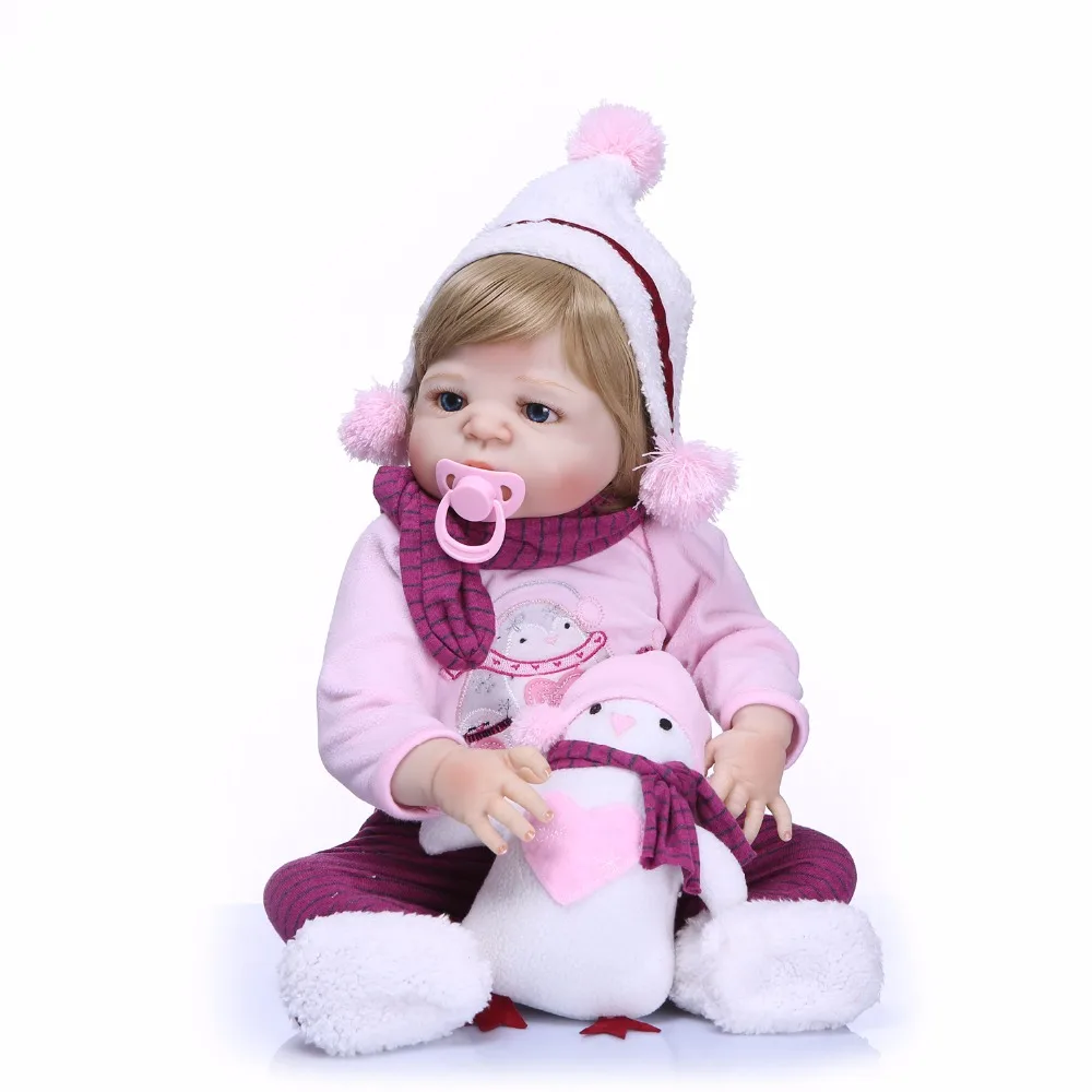 NPK Кукла реборн 2" 57 см полный Силиконовый reborn girl baby Подарочная Рождественская Кукла игрушки bebes reborn com corpo de silicone menina