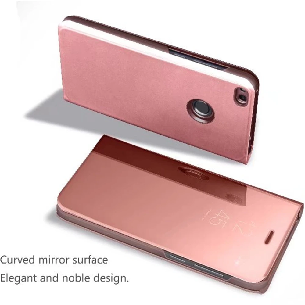 For Huawei P8 LITE 2017 Case Clear View Mirror Leather for P8Lite Smart Wake Up Sleep Flip Kickstand Cover |