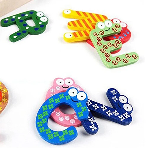 

26 Alphabet Magnetic Letters A-Z Wooden Fridge Magnets Baby Kid Education Toy Baby Early Education Alphabet Fridge Magnet Wooden