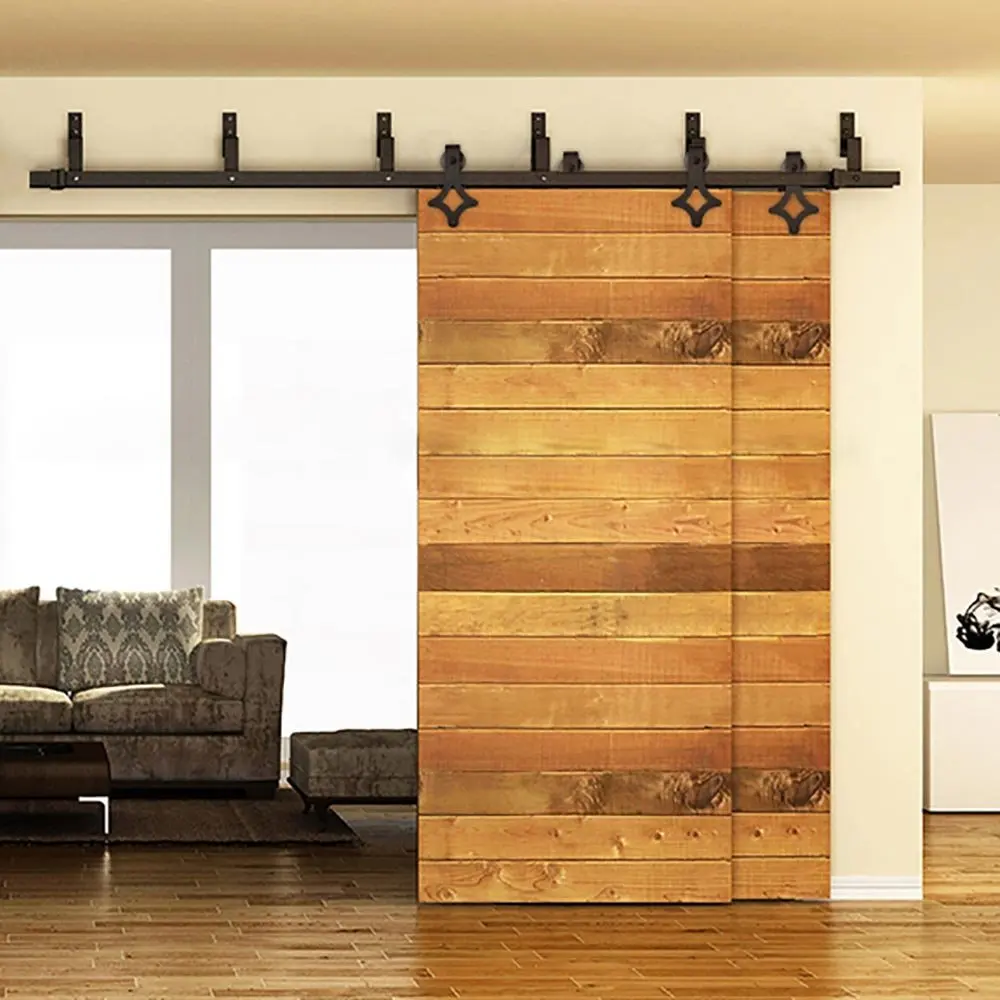 10FT 16FT (3050 мм 4880 мм) двойной Heavy duty modern Подкова дизайн деревянные раздвижные двери