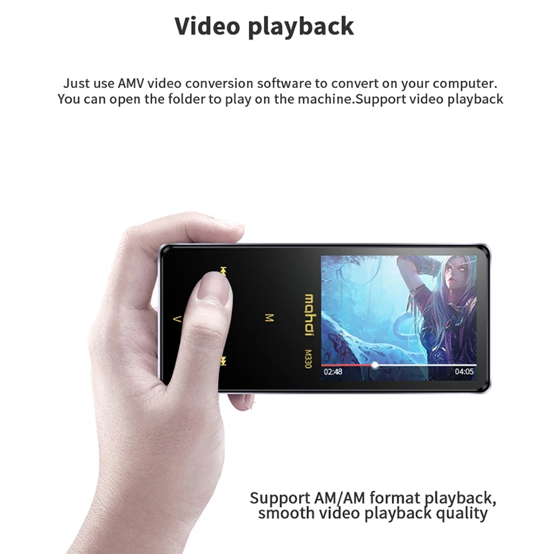 Махди M330 MP3 плеер с сенсорным Экран Bluetooth 4 1 радио FM 8 ГБ хранения дюйма Play 80 H HIFI