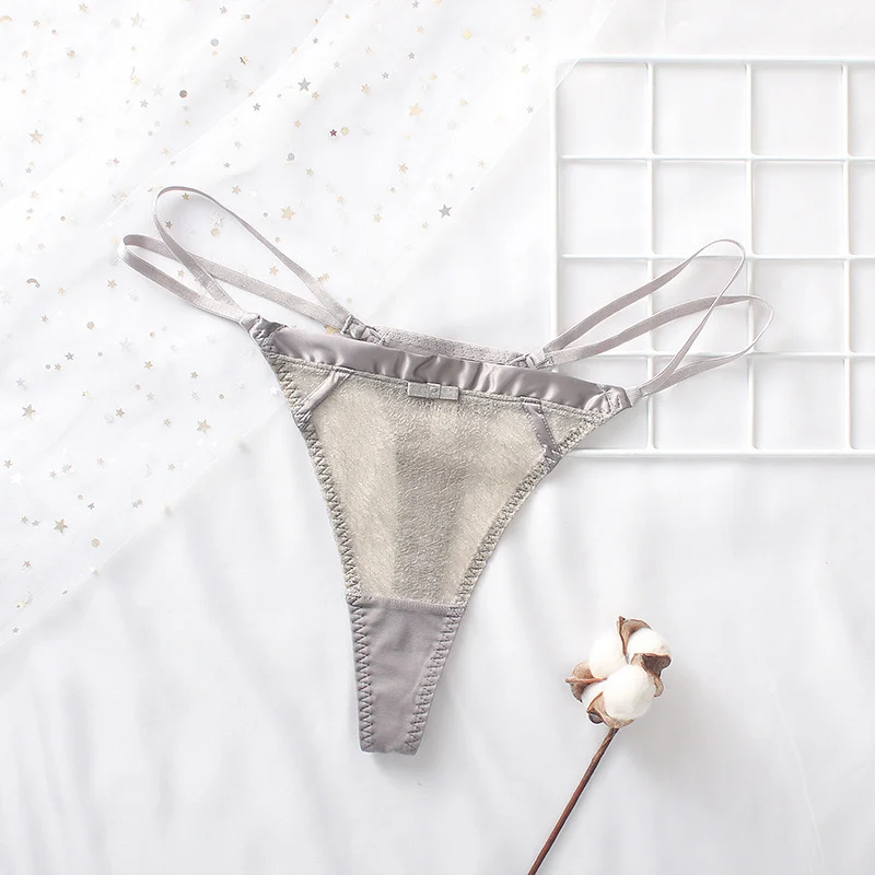 gray SP& CITY, модные, сексуальные, открытые, стринги, женское Прозрачное нижнее белье, кружевные, Роскошные, сексуальные трусики, стринги, промежность, хлопковые трусы, нижнее белье - Цвет: gray