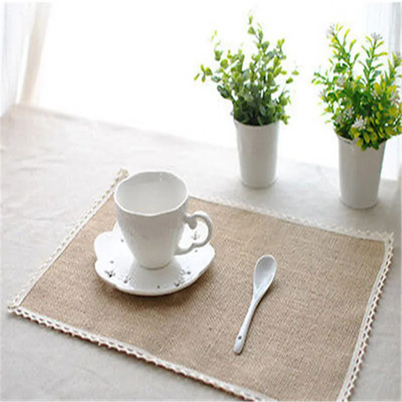 Настольные подставки из натурального хессианского джута винтажные столовые