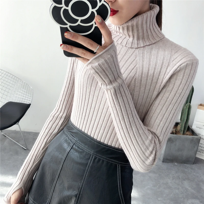 2020 Толстая теплая Женская водолазка зимние женские свитера и пуловеры вязаный