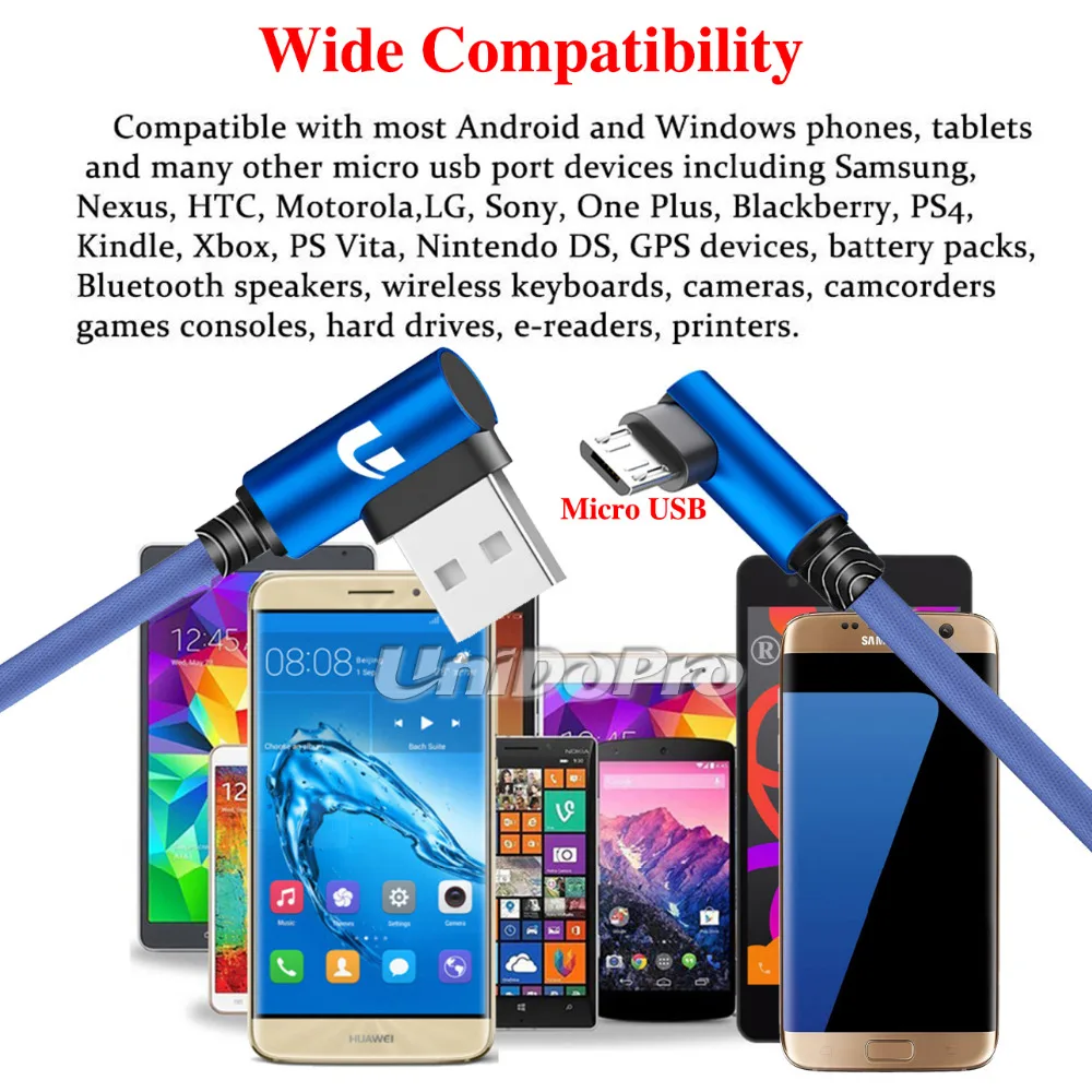 Кабель для быстрой зарядки 90 градусов Micro USB 2.4A ASUS ZenFone 4 Max Octa Core ZC554KL Live ZB501KL Pegasus 3S