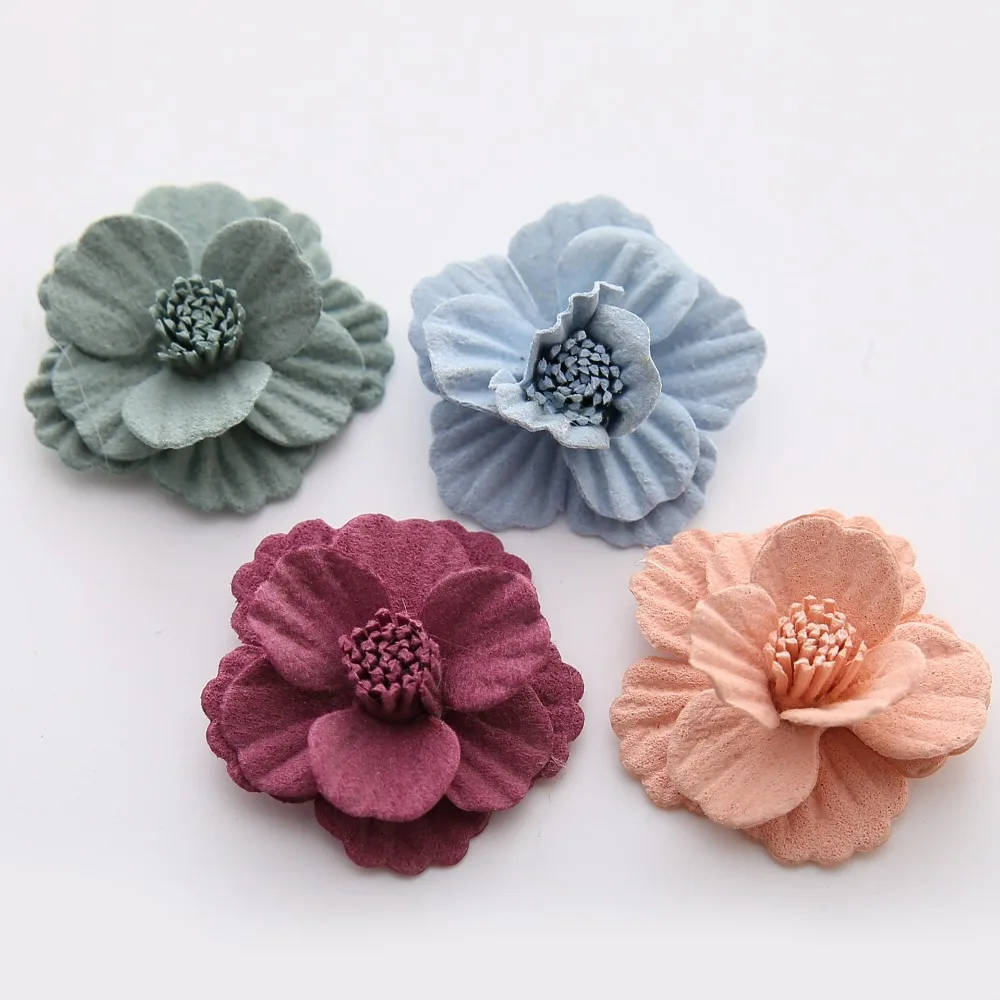 

Leaf Chiffon Flowers Rosette Rose Flower with stamen Kids Hair Accessory Artificial Flower Bouquet