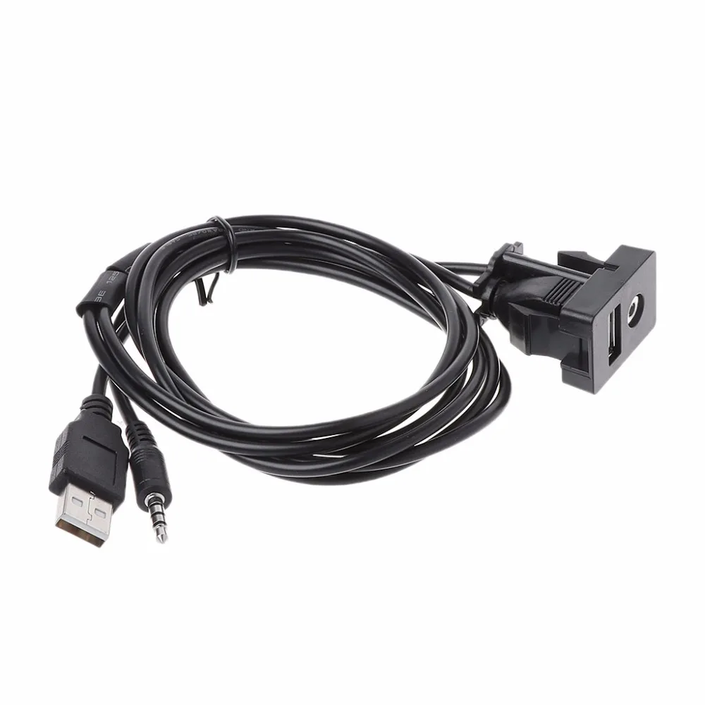 1 м автомобильный 3,5 мм AUX USB порт Удлинительный кабель панель USB разъем для наушников переходник для крепления C45