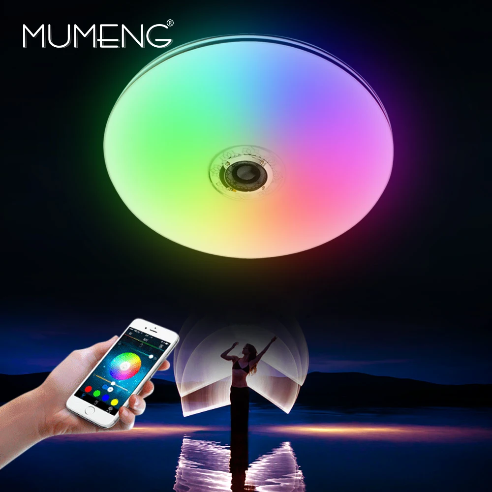 Mumeng светодиодный потолочный светильник 32 Вт для гостиной музыкальная лампа Bluetooth