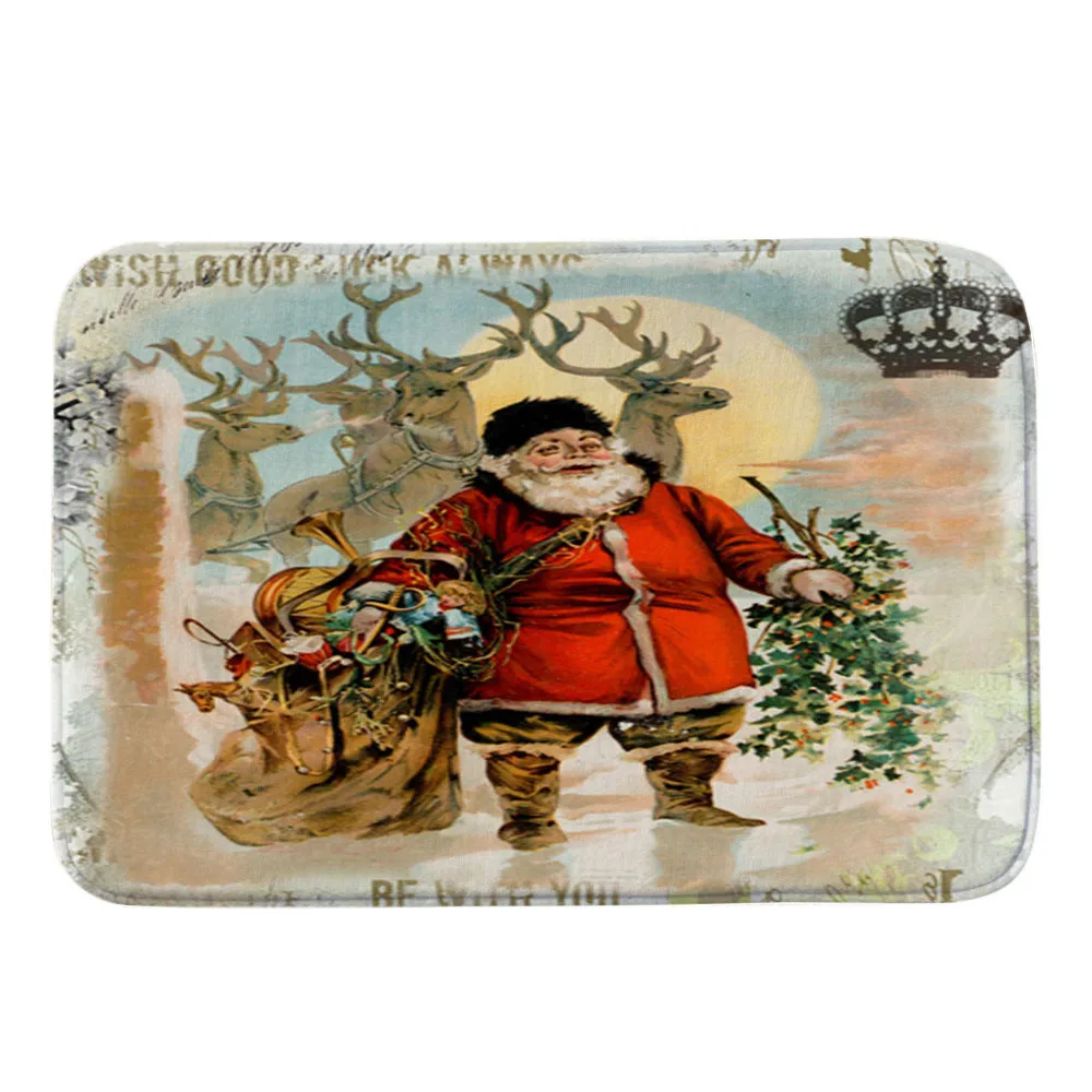 H Merry Christmas коралловый бархат Добро пожаловать коврики узор письмо пол входная дверь ванная комната коврик крытый Ванна ковер Nove7 - Цвет: H