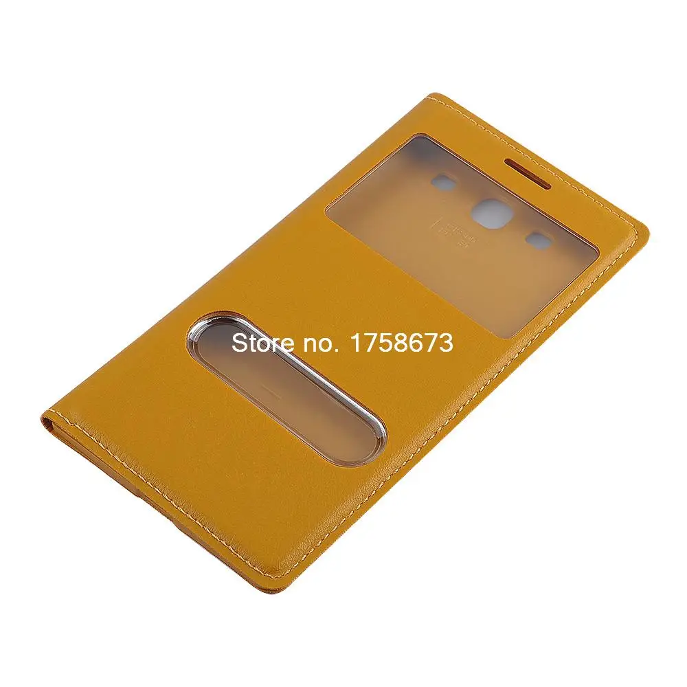 Тонкий кожаный чехол с откидной крышкой и окошком для Samsung Galaxy S 3 SIII S3 I9300 чехлом