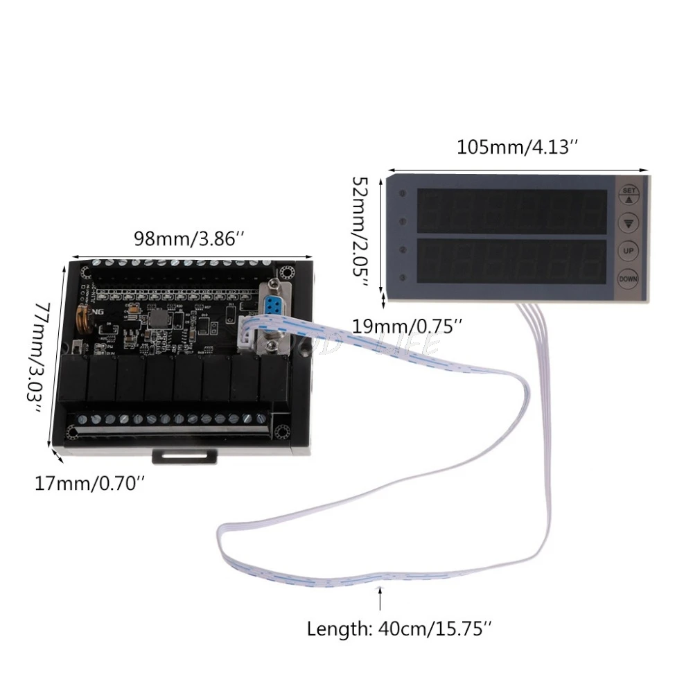 

PLC FX1N-20MR & Rail Type Housing & PLC Display Relay Module Delay Module 10-28V Dropship