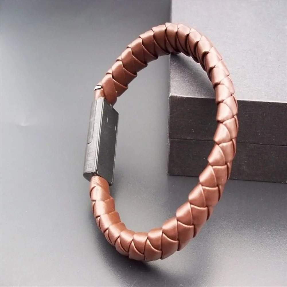 Уличный Новый портативный спортивный плетеный браслет USB-кабель для зарядки и