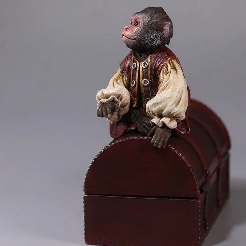 Масштаб 1:6 пират 2 обезьяны бочка для вина коробка сокровищ набор дома Игрушечная