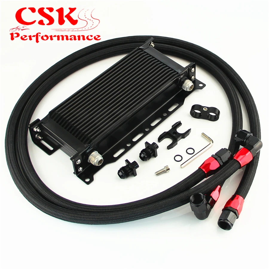 Подходит для BMW E36/E46 M3 135/E90 335/640 черный 16-рядный масляный радиатор с кронштейном