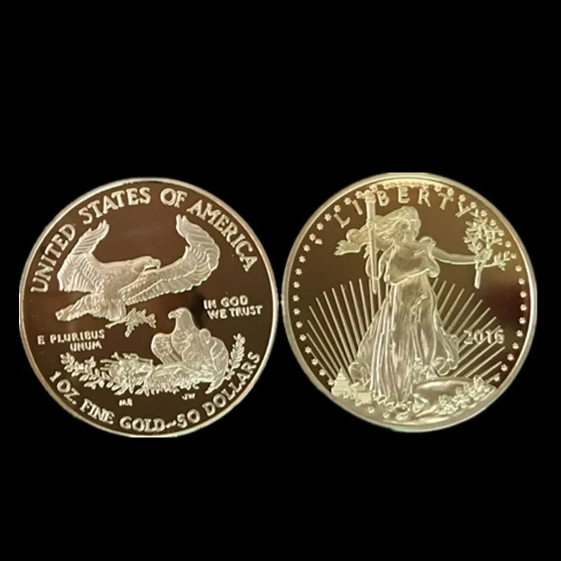 20 шт Немагнитный свободу 2016 Liberty значок штыря 24K покрыто настоящим с позолотой США