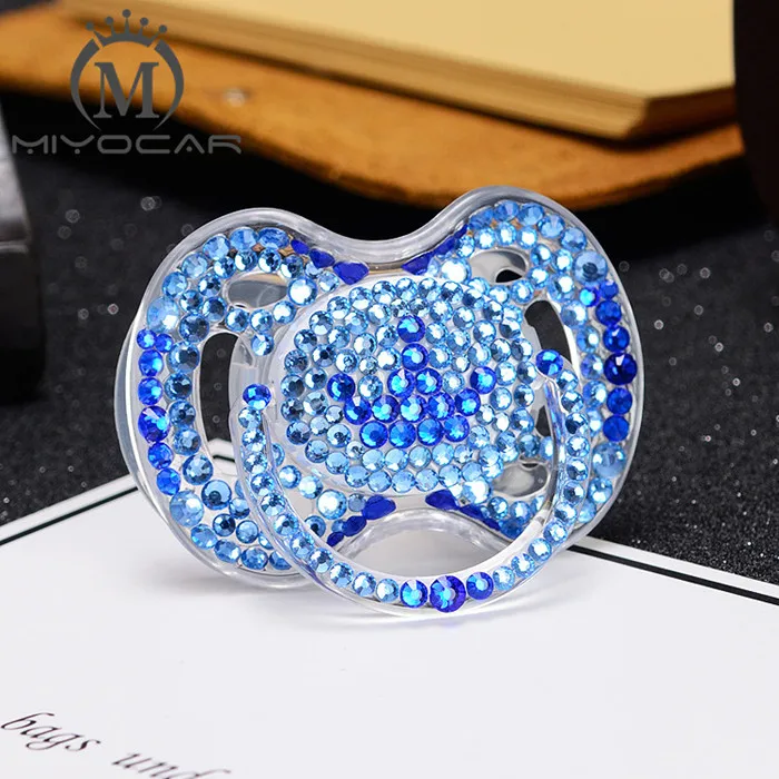 0 to 6m MIYOCAR bling милая голубая и белая корона 240 мл стеклянная бутылочка для кормления и блестящая корона соска для детского душа подарок - Цвет: 0 to 6m