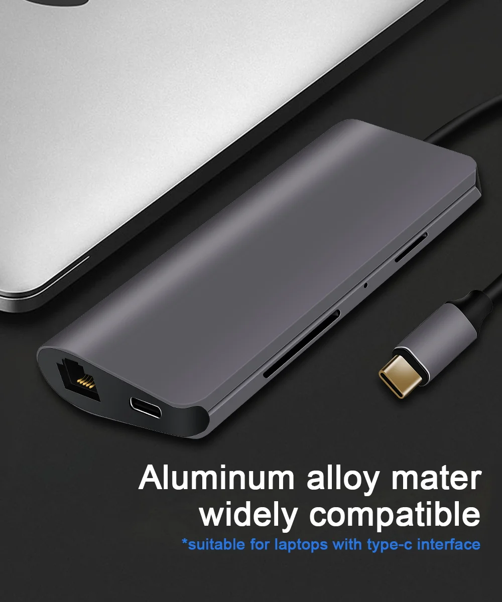 Thunderbolt 3 USB C концентратор тип C к HDMI 4K 30 Гц RJ45 3 порта USB 3,0 VGA адаптер конвертер для MacBook Pro samsung Galaxy S9 S10