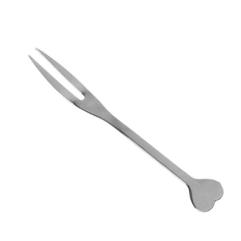 Мини вилка из нержавеющей стали с 2 зубьями для десертов тортов фруктов салатов