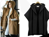 womens clothing european suit dress cloak woolen loose coat winter clothes woollen overcoat fat mm long windbreaker jacket