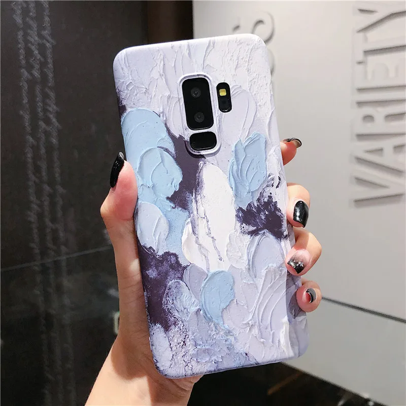 Ourdeals Luminous watercolor doodle Phone Case For Samsung S8 S9 S10plus Note8 9 S10E Cases Half-pack PC hard shell Back Cover | Мобильные