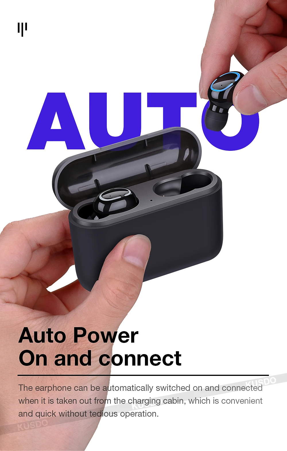 KUSDO Bluetooth наушники беспроводные наушники tws стерео спортивные игровые гарнитуры громкой связи для всех смартфонов Xiaomi iPhone