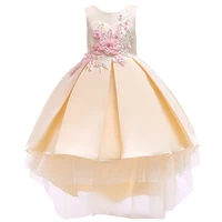 elegant fower girls dress wedding party kids princess ball gown children embroidered beading dresses for girls clothes vestidos