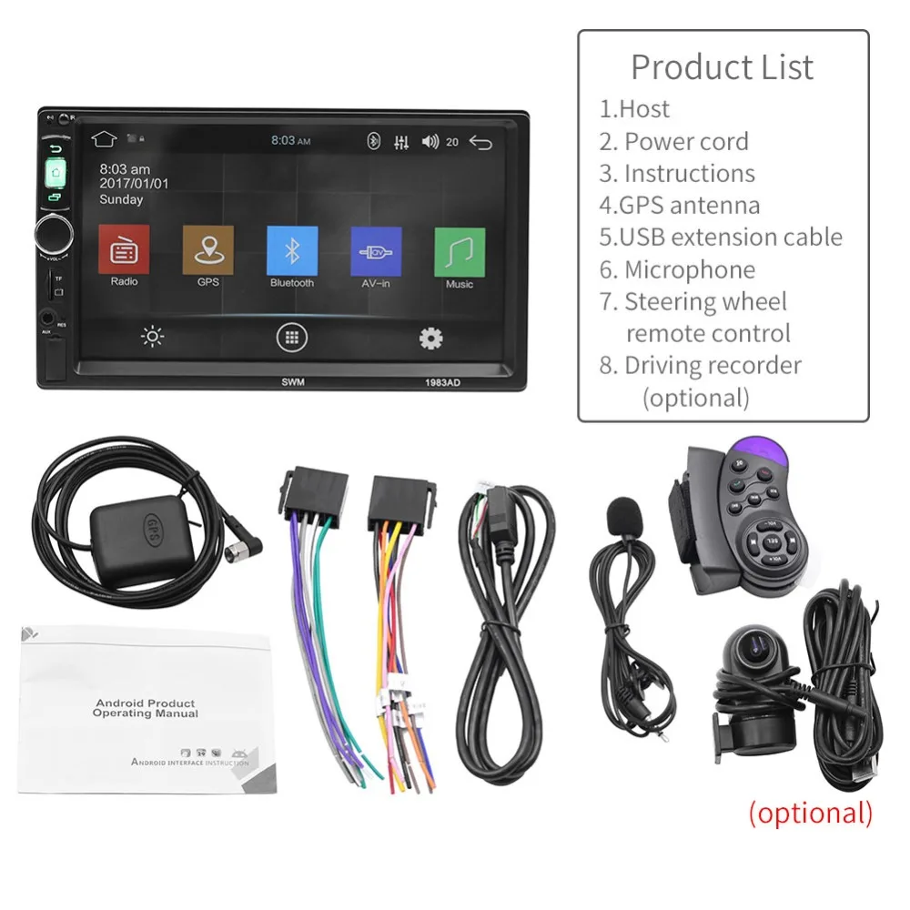 Автомагнитола Andriod MP5 автомагнитола стерео gps Wifi автомобильная аудиосистема