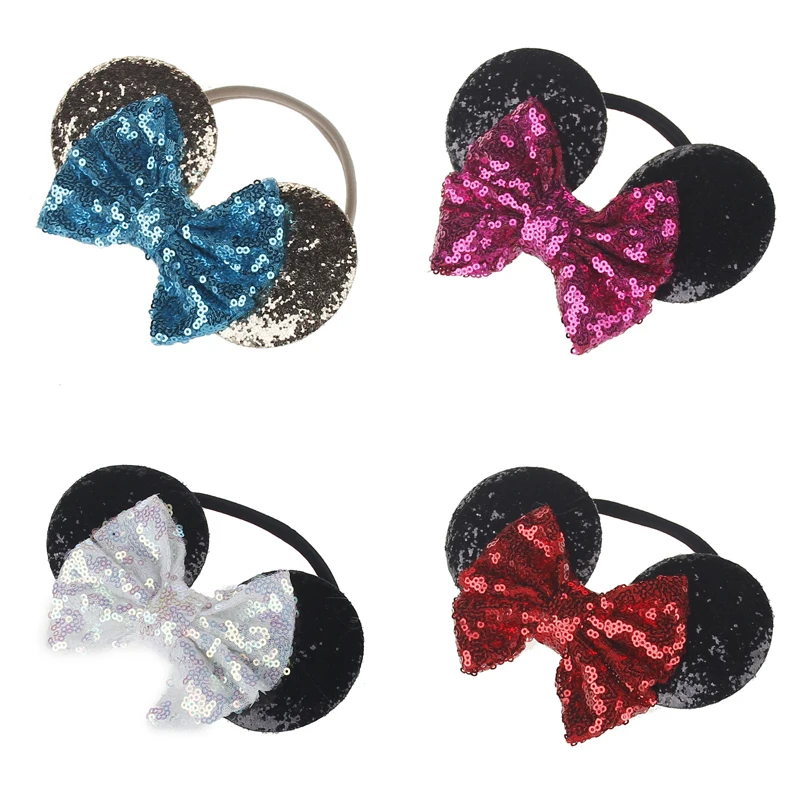 Orelha Мышь уши аксессуары для волос оголовье с блесток луки Симпатичные Bling Hairbands