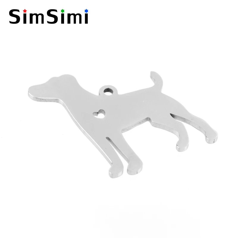 Simsimi Stainless steel love beagle dog pendant small charms name heart tags blank pet both sides mirror polished 10pcs | Украшения и