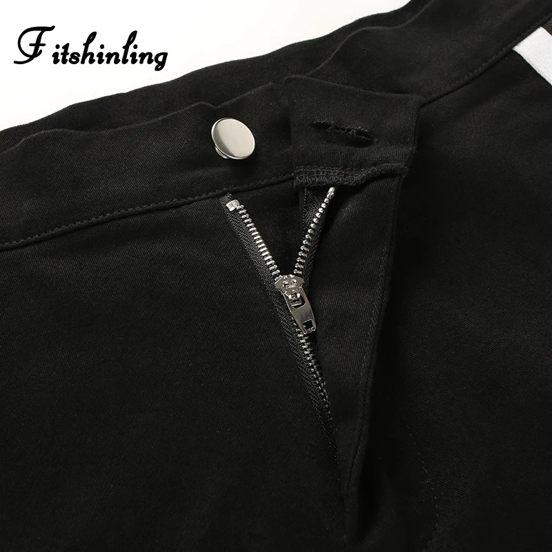 Fitshinling сбоку в полоску летние короткие feminino черный тонкий сексуальный пуш ап