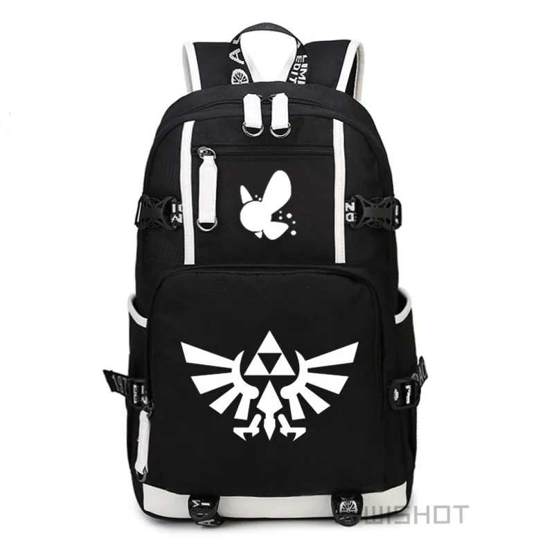 WISHOT The Legend of Zelda: Дыхание Дикого ссылка рюкзак Многофункциональный USB зарядки световой мешок - Цвет: Black3