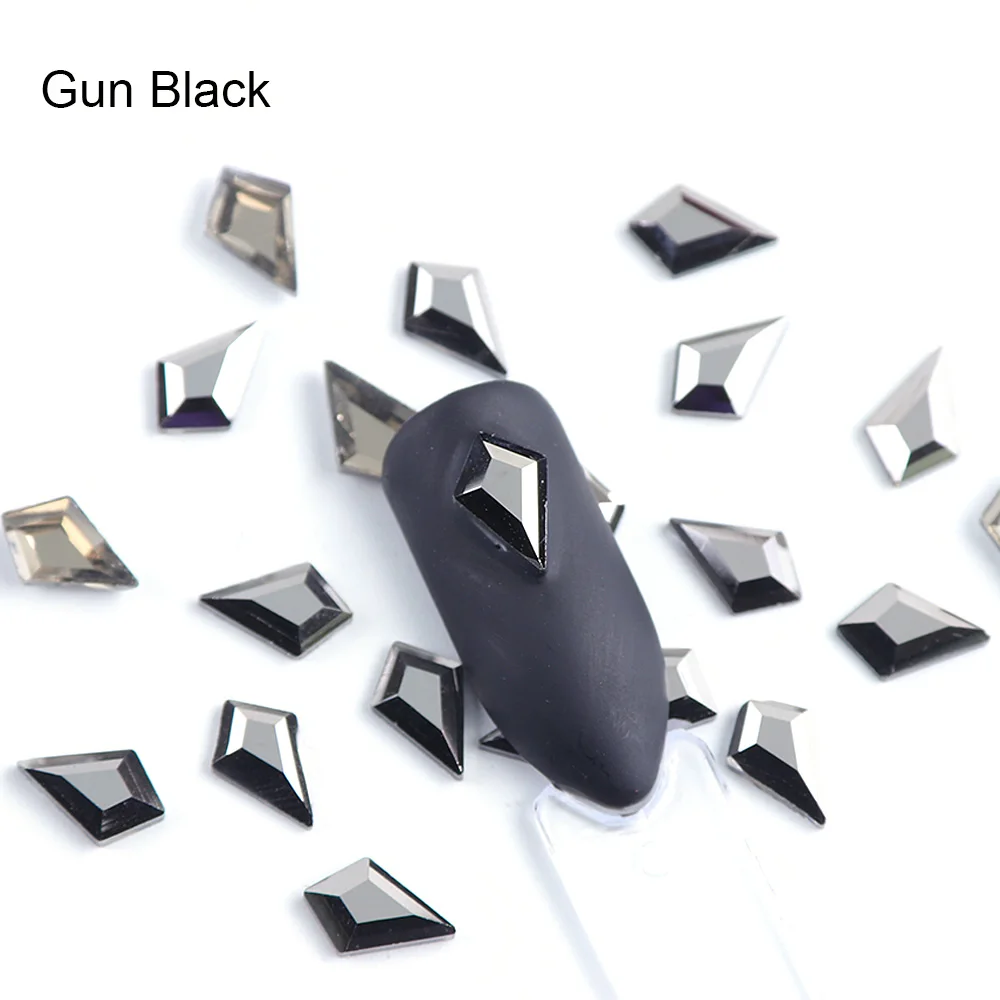 Gun Black 10 шт стрела AB Кристалл 3D гвоздь Шарм Золото плоская задняя сторона Алмазный Блеск Стразы драгоценные камни стразы украшения для маникюра украшение наконечник BE739 - Цвет: Gun Black