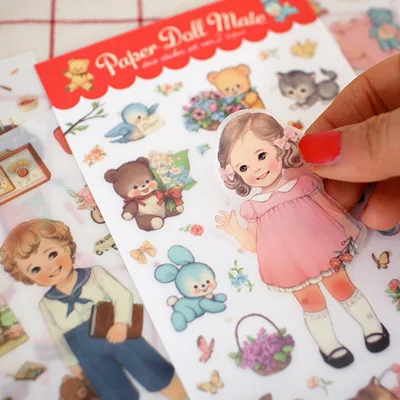 6 листов/партия kawaii Девушка бумажный стикер/note стикер/украшение Этикетка/многофункциональный/супер подарок