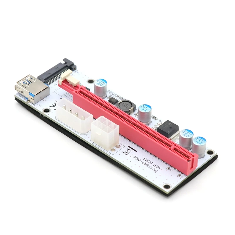 60CM VER008S PCI-E 1X to 16X Extender 008S PCIE Riser Card с 4-контактным 6-контактным интерфейсом питания