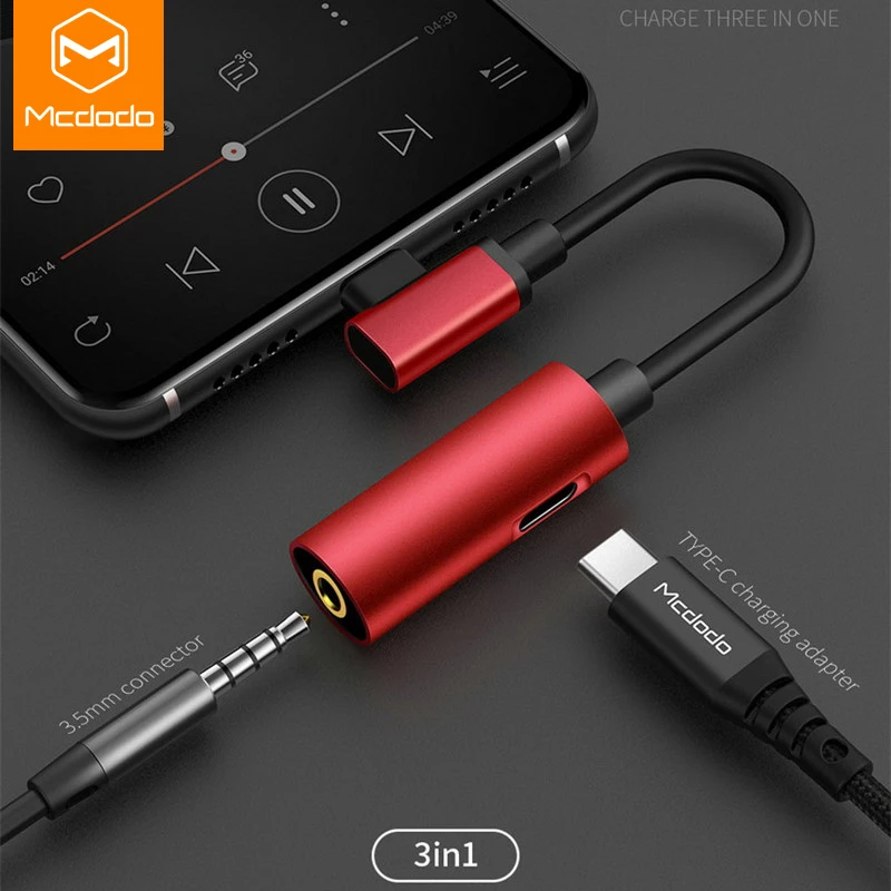 MCDODO разъем типа C наушники USB до 3 5 мм AUX зарядное устройство адаптер для huawei Xiaomi Mi 9
