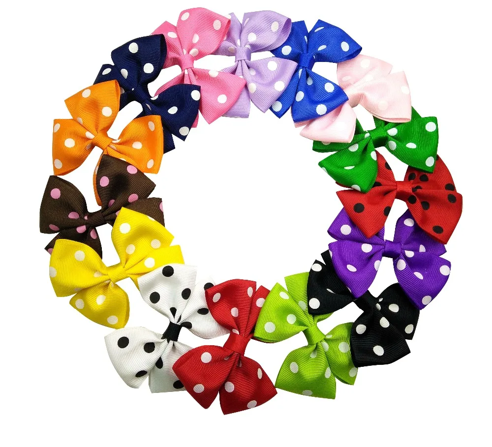 

3.5" Ribbon Dot Pinwheel bow Clip,Children Hair Accessories 30pcs