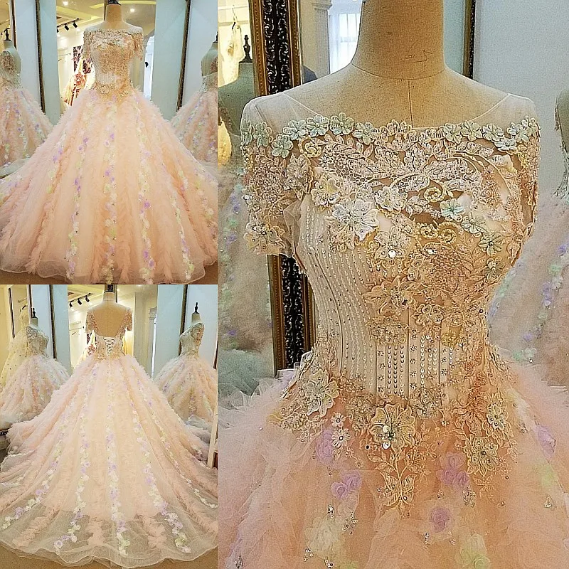 Элегантное винтажное Розовое Бальное Платье Vestido De Novia свадебное платье без