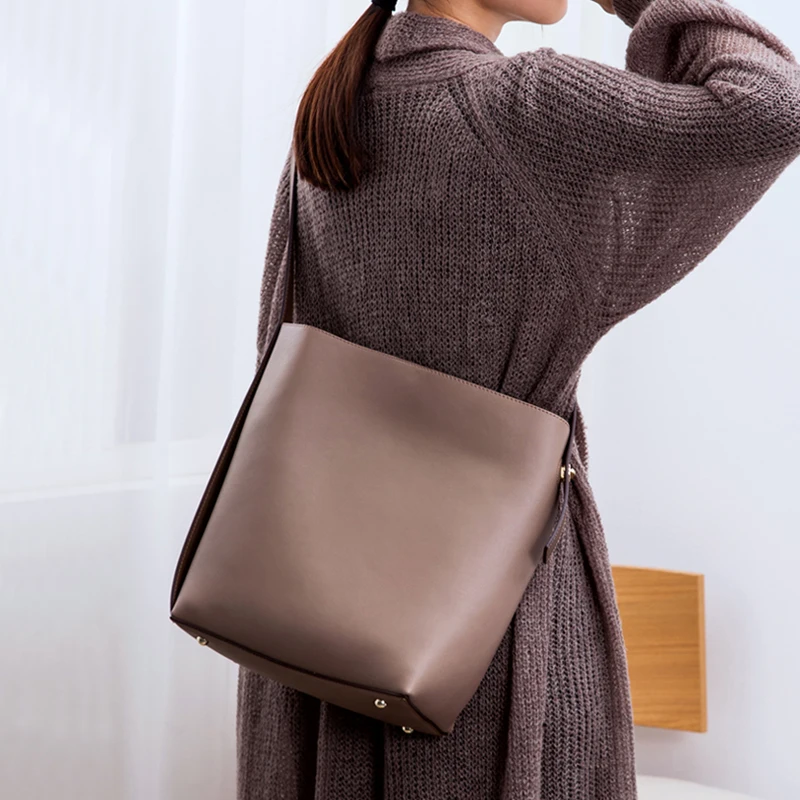 WOONAM женская сумка с верхней отделкой из натуральной телячьей кожи через плечо